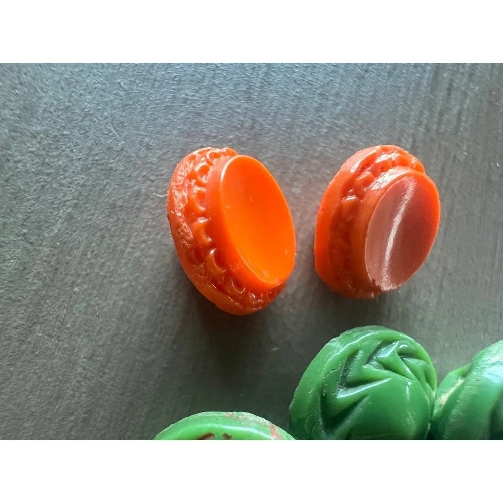 Vintage‎ Glass Buttons Lot 12pc Carved Art Deco Czech Retro Upcycled MCM Crafts